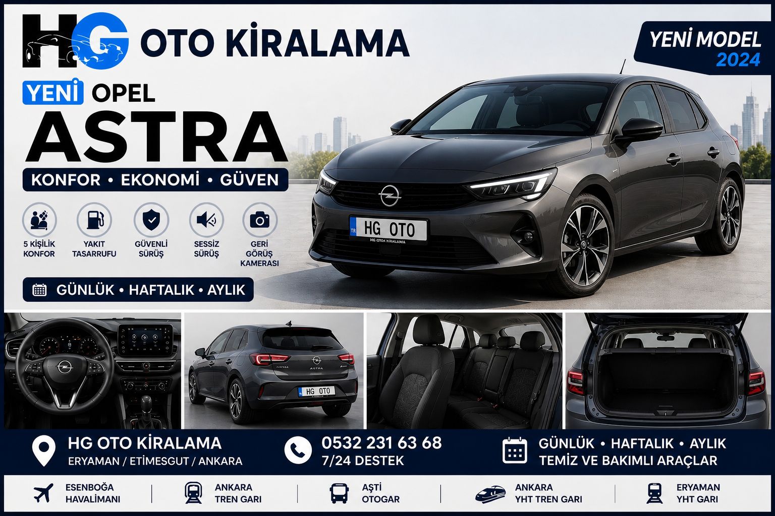 Opel Astra kiralama